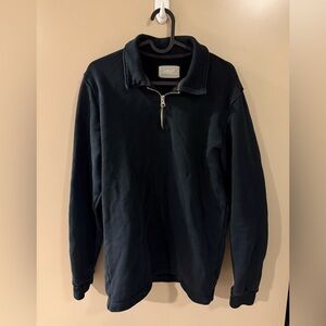 Everlane Quarter Zip Essentials Sweatshirt Black Small